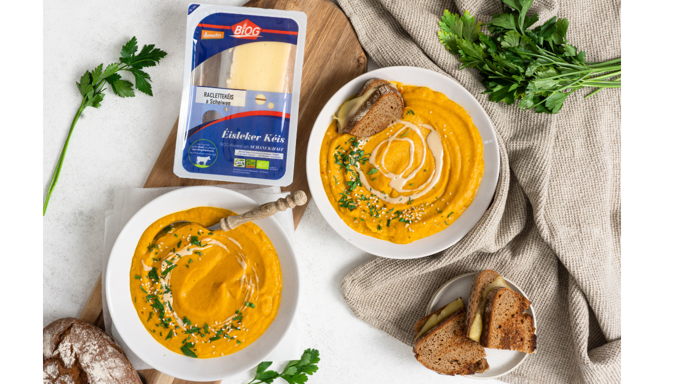Grilled Cheese Sandwich and Roasted Carrot Soup | Naturata
